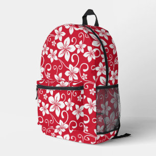 BLUE HAWAII PATTERN IN RED PRINTED BACKPACK