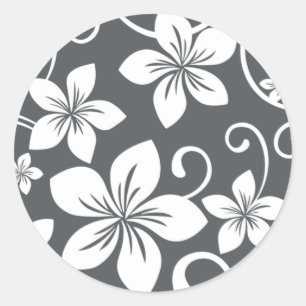 BLUE HAWAII (PEWTER) CLASSIC ROUND STICKER