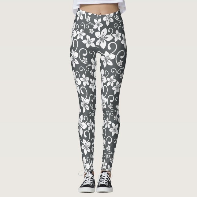 BLUE HAWAII (PEWTER) LEGGINGS (Front)