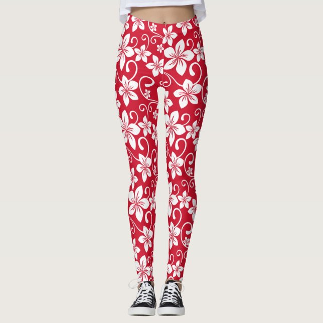 BLUE HAWAII (RED) LEGGINGS (Front)