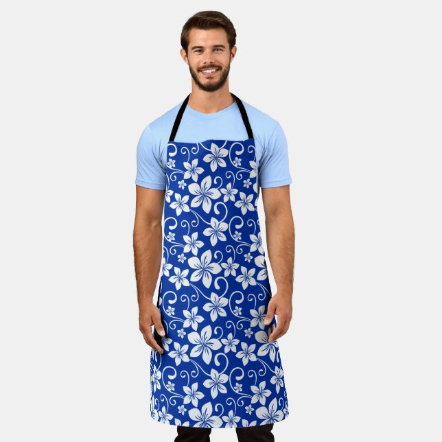 BLUE HAWAII (ROYAL BLUE) APRON (Worn)