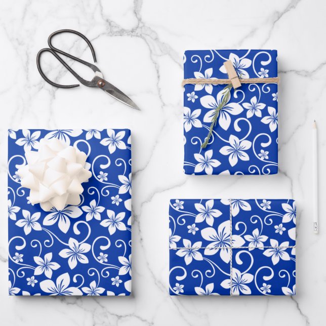 BLUE HAWAII (ROYAL BLUE) WRAPPING PAPER SHEET (Front)