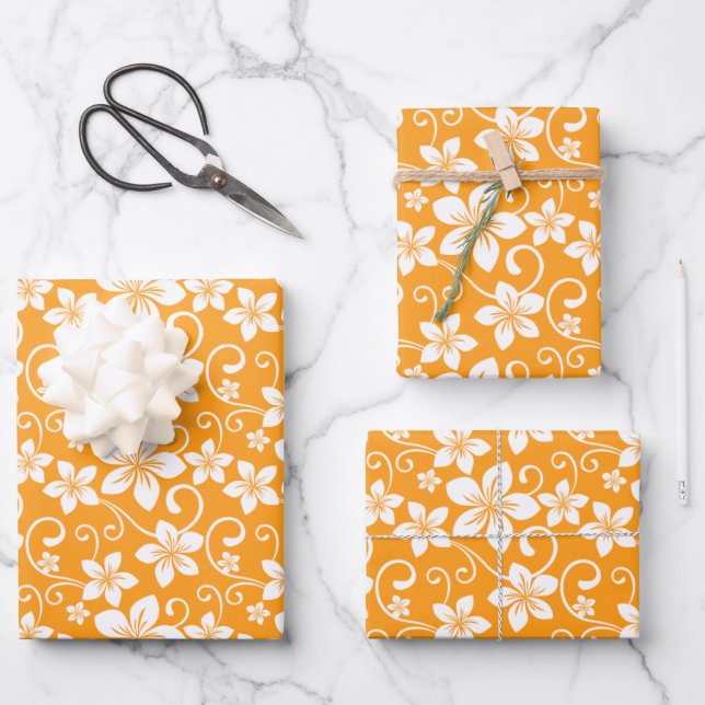 BLUE HAWAII (TANGERINE) WRAPPING PAPER SHEET (Front)