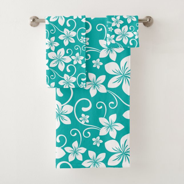 BLUE HAWAII (TEAL) BATH TOWEL SET (Insitu)
