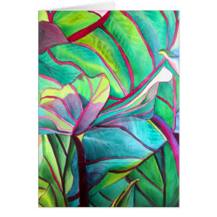 Blue Hawaii Tropical leaf foliage art