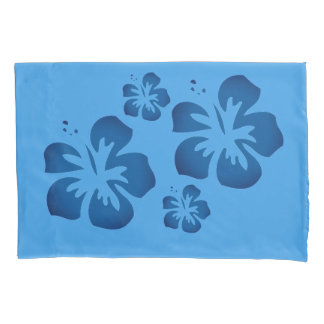 Blue Hawaiian Flower Pillowcase