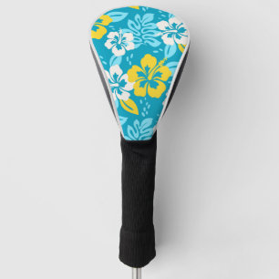 Blue Hawaiian Hibiscus Floral Pattern Golf Head Cover