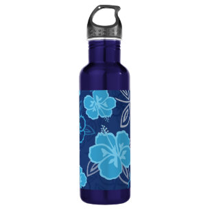 Blue Hawaiian Hibiscus Pattern 710 Ml Water Bottle