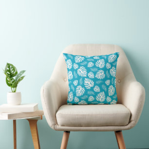 Blue Hawaiian Print  Cushion
