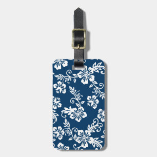 Blue Hawaiian Print Luggage Tag