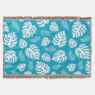 Blue Hawaiian Print  Throw Blanket