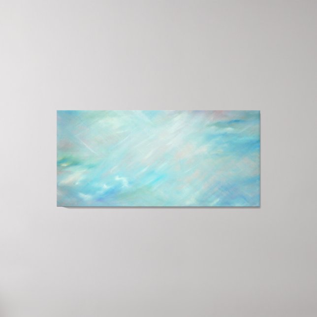 Blue haze float acrylic contemporary abstract art canvas print (Front)