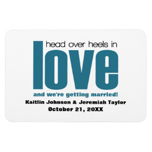 Blue Head Over Heels Save the Date Magnet