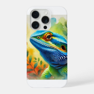 Blue Headed Agama 260824AREF136 - Watercolor iPhone 15 Pro Case
