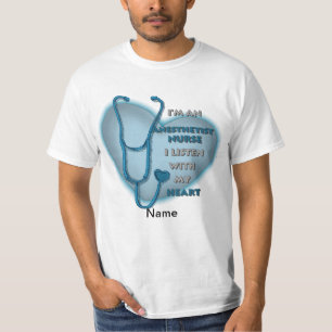 Blue Heart Anaesthetist Nurse T-Shirt