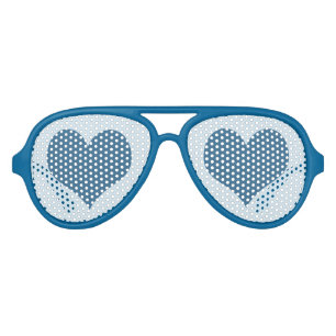 Blue Heart Aviator Sunglasses
