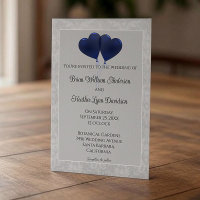Blue Heart Balloons Wedding Invitation