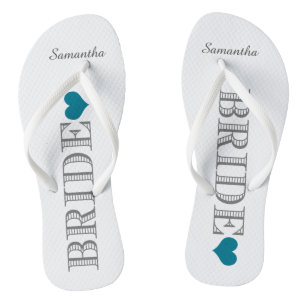 Blue Heart Bride's Jandals