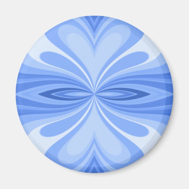 Blue Heart Butterfly Abstract Magnet (Front)