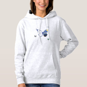 Blue Heart Butterfly Hoodie