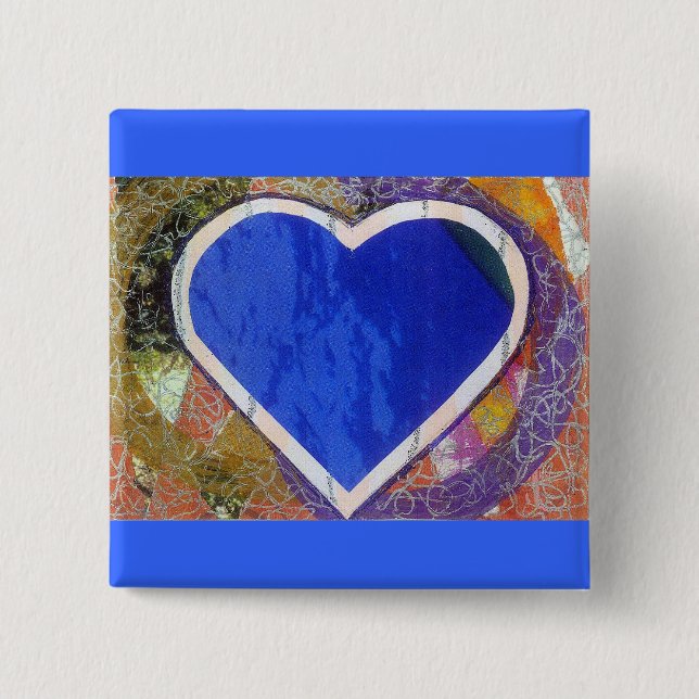 Blue Heart Button (Front)
