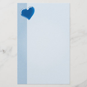 Blue Heart Cool Stationery