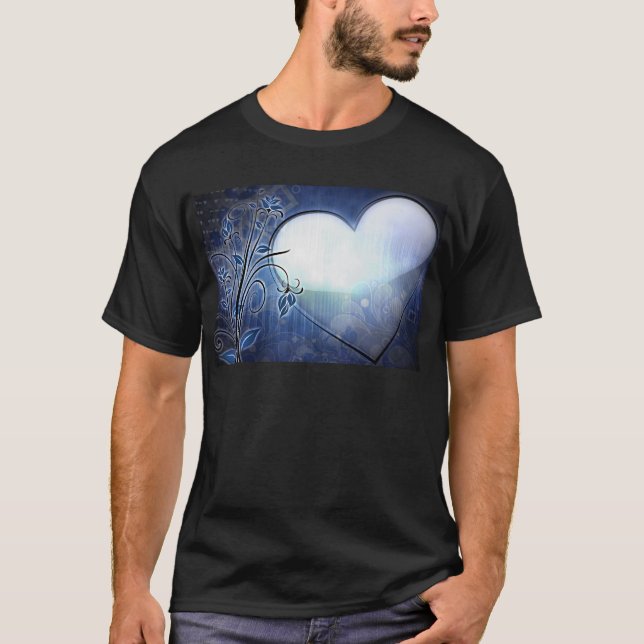 Blue Heart Design T-Shirt (Front)
