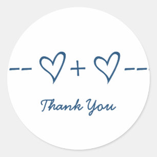 Blue Heart Equation Thank You Stickers