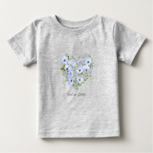 Blue Heart Floral Baby T-Shirt