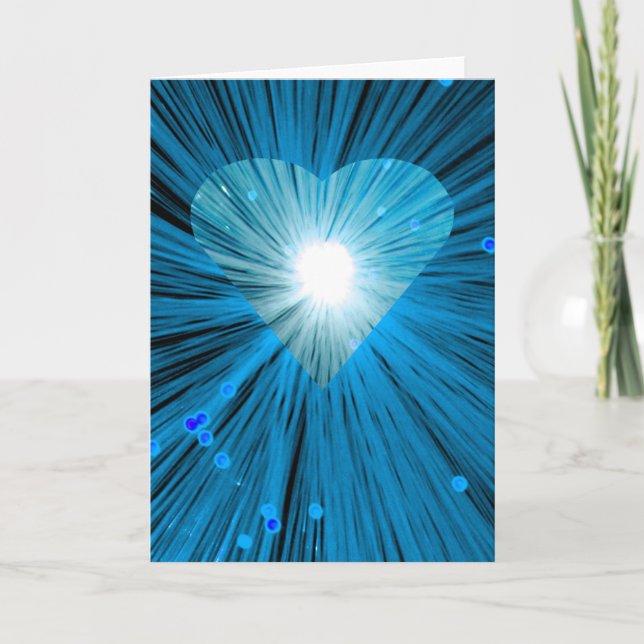 Blue Heart  greetings card vertical (Front)