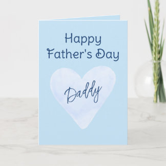 Blue Heart Happy Father's Day Card