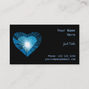 Blue Heart 'heart' business card side black