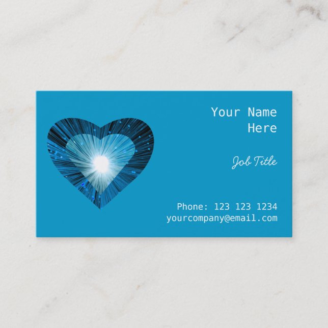 Blue Heart 'heart' business card side blue (Front)