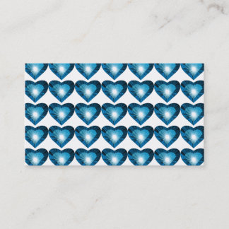 Blue Heart 'hearts' business card white