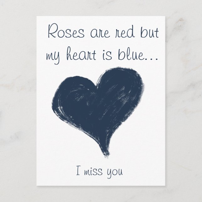 Blue heart - I miss you Postcard (Front)