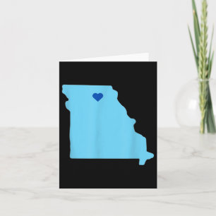 Blue Heart In State Of Missouri Outline Card