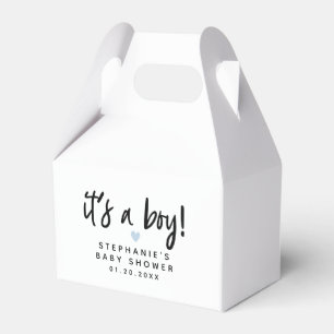 Blue Heart It's A Boy Baby Shower Favour Box