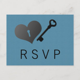 Blue Heart Lock and Key Response Card