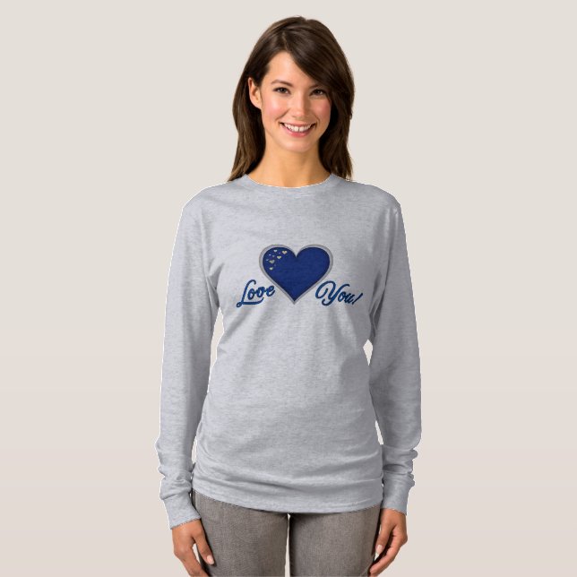 Blue Heart Long Sleeve T-Shirt (Front Full)