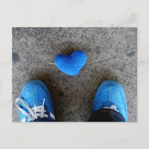 Blue Heart Love Postcard