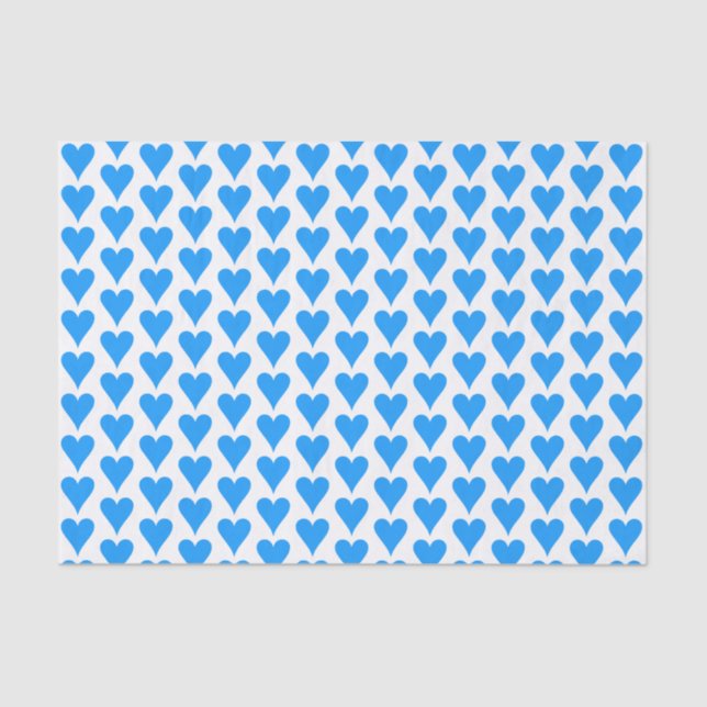 Blue Heart Love Print Birthday Party Valentine Tissue Paper (Front)