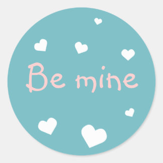 Blue heart love Valentine's day custom party favou Classic Round Sticker