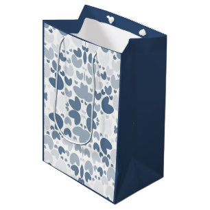 Blue heart medium gift bag