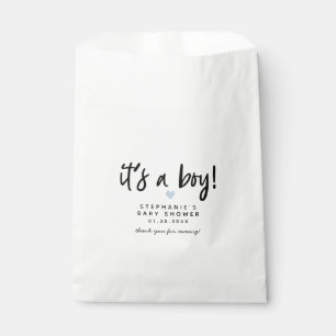 Blue Heart Modern Baby Shower Favour Bags