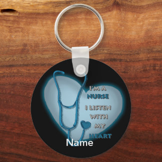 Blue Heart Nurse Key Ring