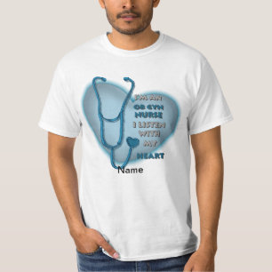 Blue Heart ObGyn Nurse T-Shirt