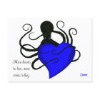 Blue Heart Octopus - Postcard