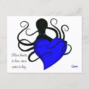 Blue Heart Octopus - Postcard