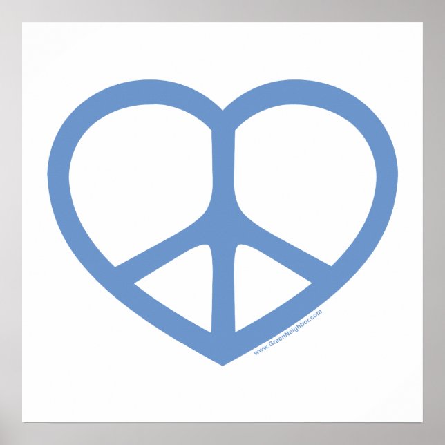 Blue Heart of Love, Peace Sign (Front)