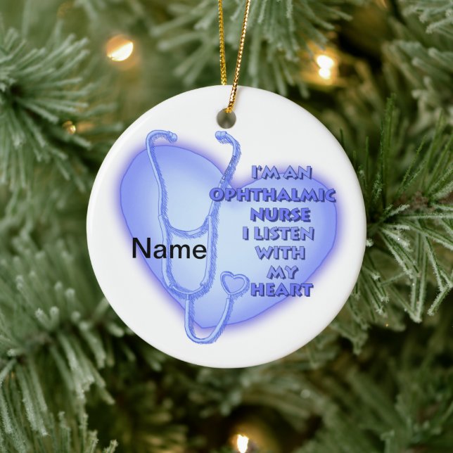 Blue Heart Ophthalmic Nurse Ceramic Tree Decoration (Tree)